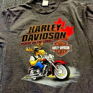 Harley Davidson Tee- Size L- grey- see pictures for graphics- NWOT